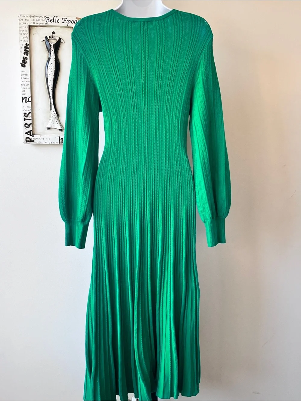 Boden Green V-Neck Twist Knit Midi Dress Size 10 - Picture 7 of 10